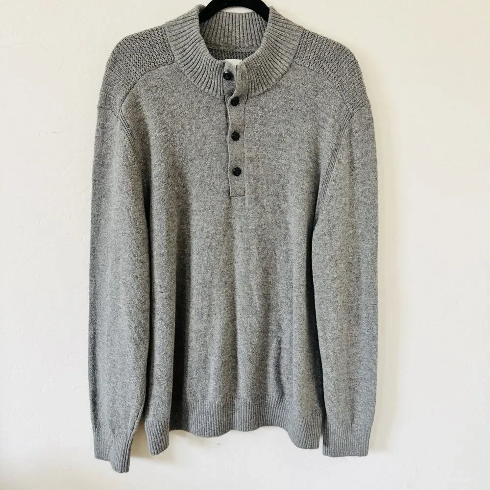 Gap Men’s Mock Neck Grey Sweater Size XL